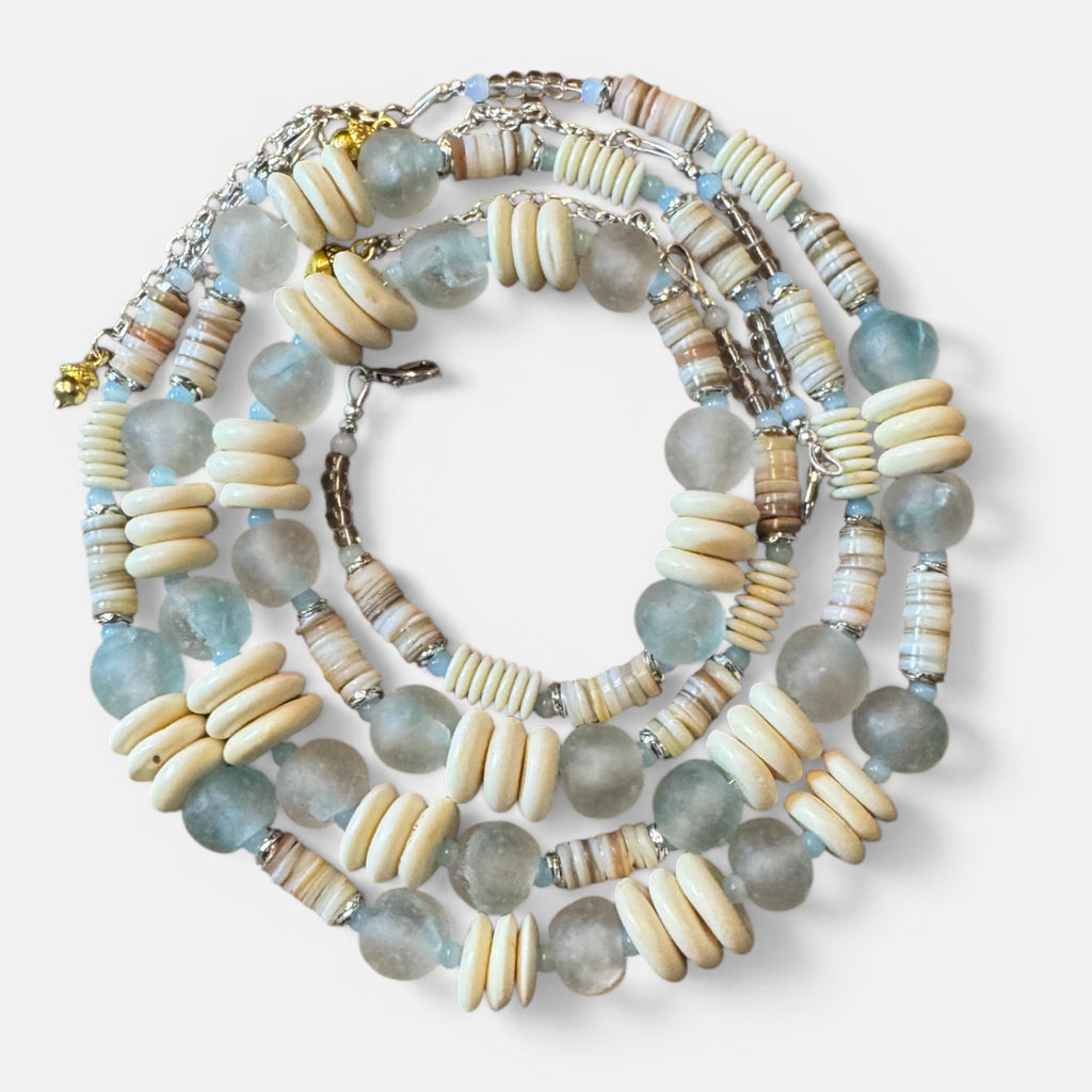Seaglass & Bone Necklace