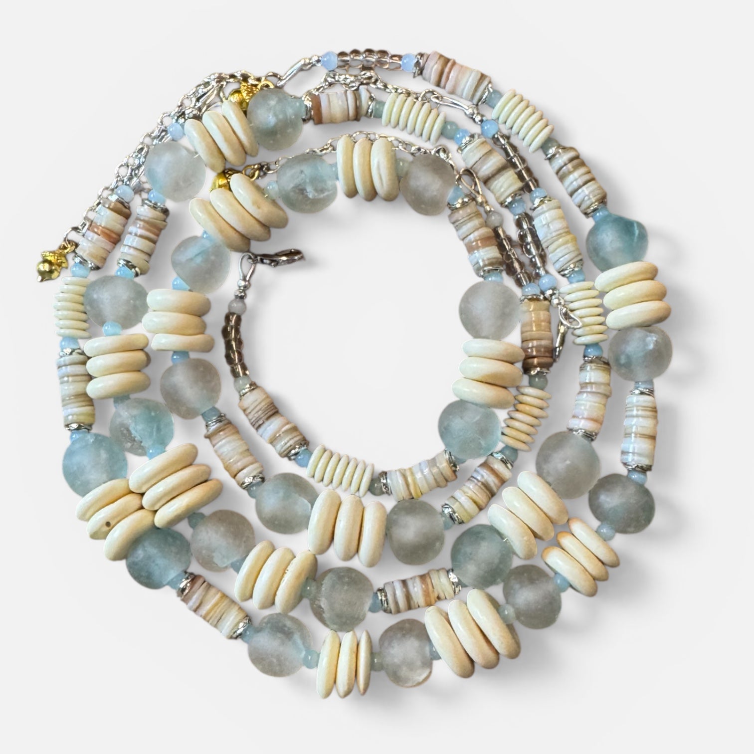 Seaglass & Bone Necklace