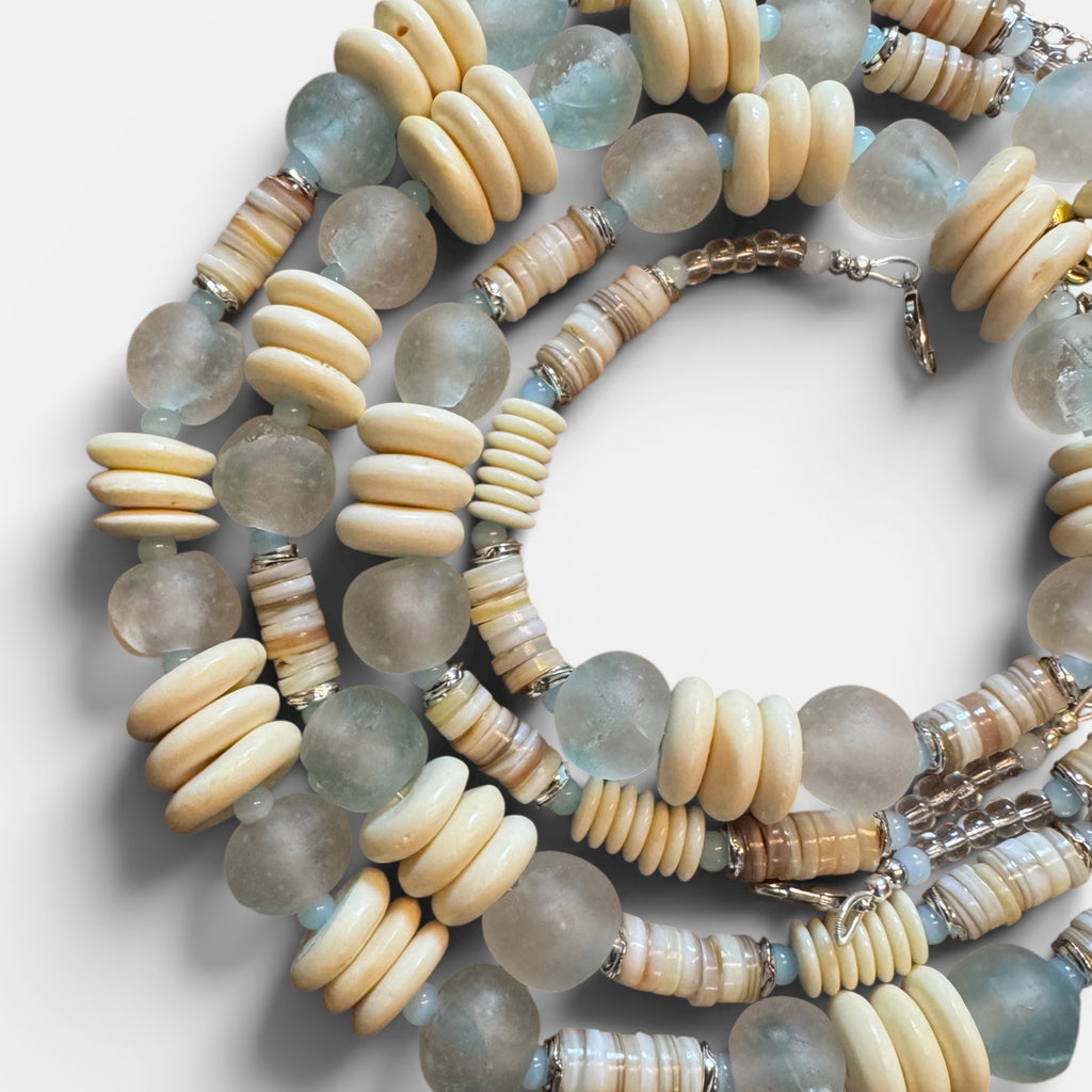 Seaglass & Bone Necklace