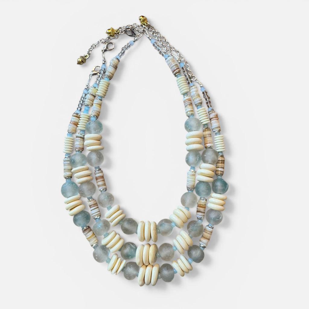 Seaglass & Bone Necklace
