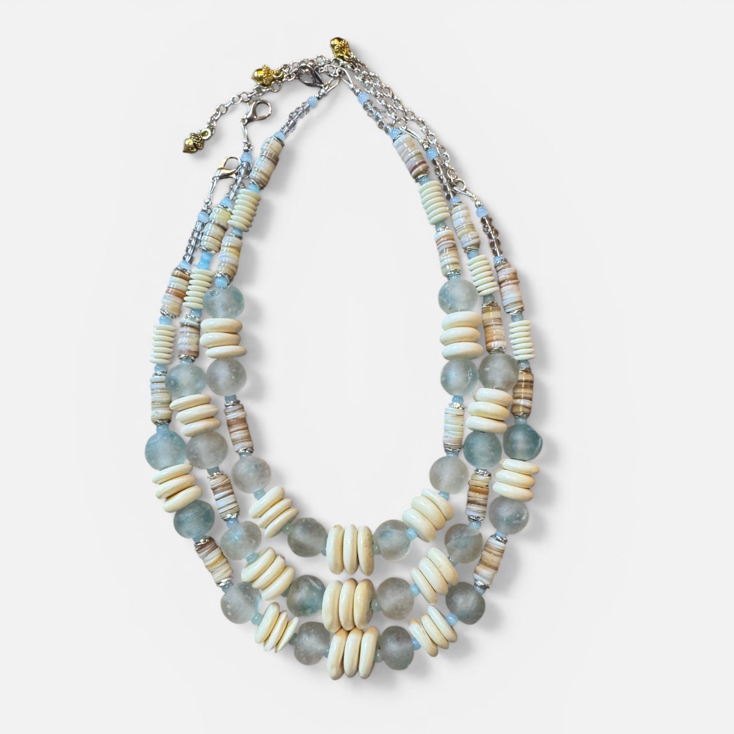 Seaglass & Bone Necklace