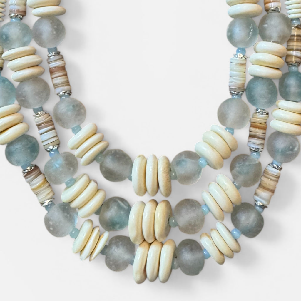 Seaglass & Bone Necklace