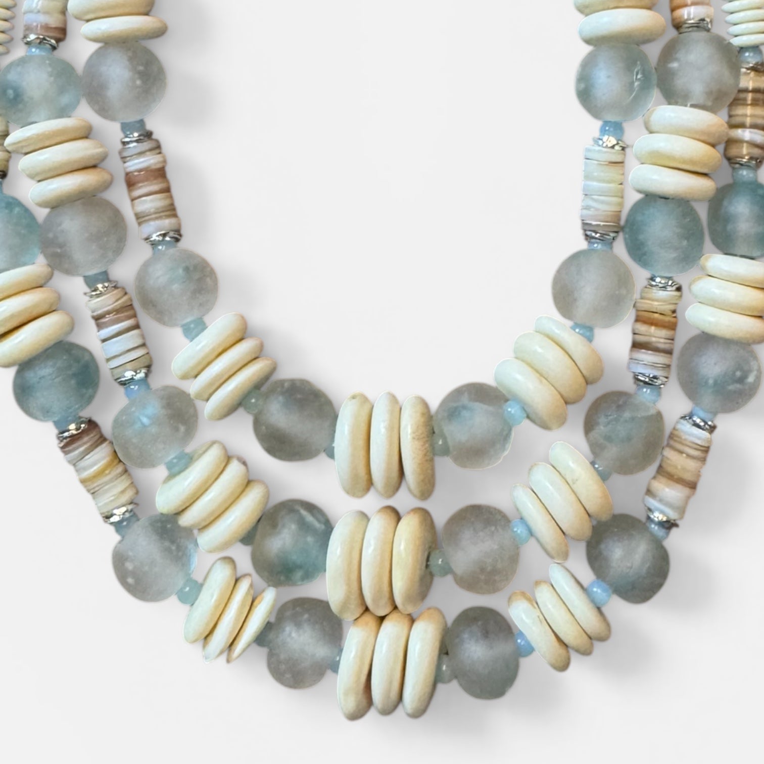 Seaglass & Bone Necklace