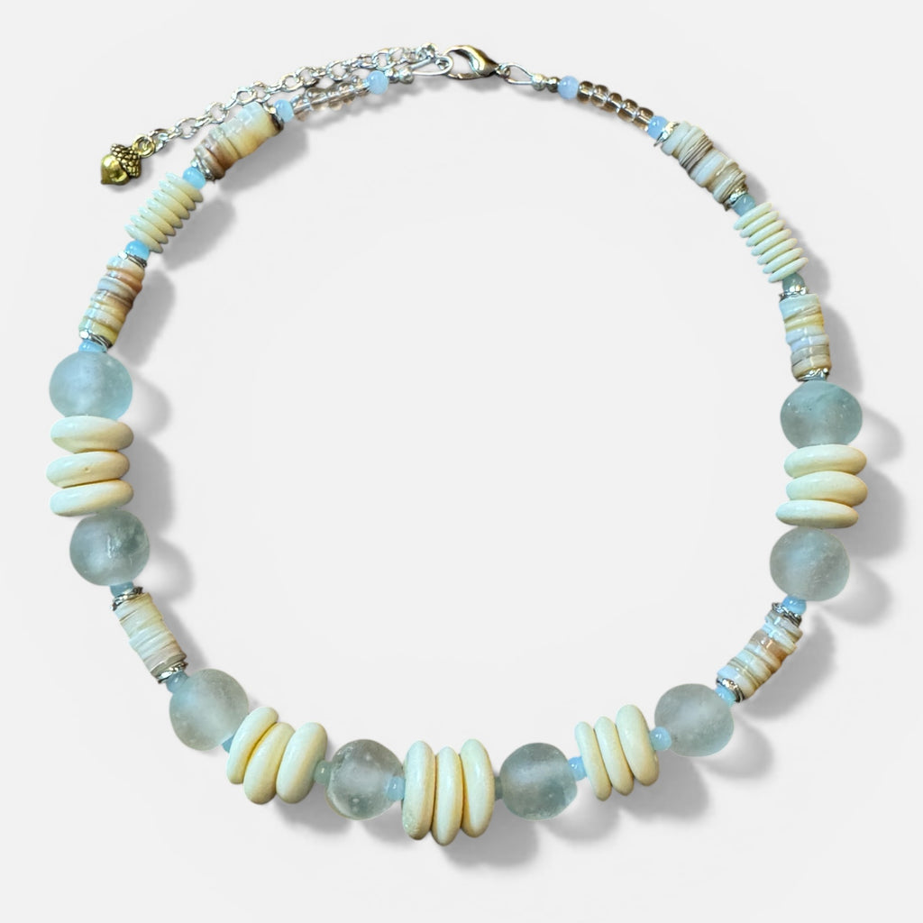 Seaglass & Bone Necklace